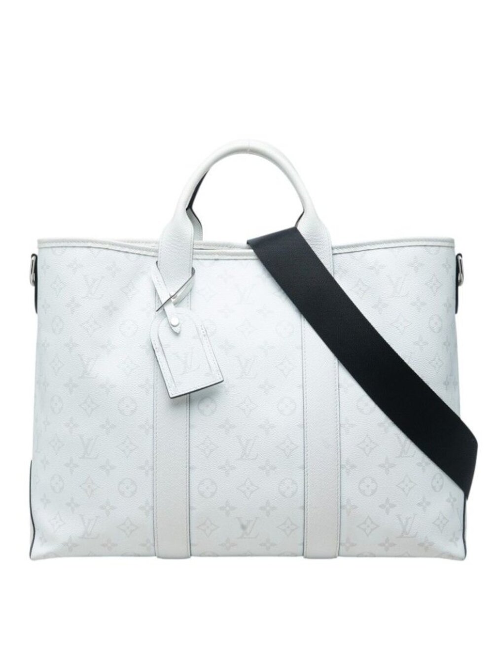 Louis Vuitton Taigarama Weekend Tote NM Shoulder Bag 2-Way Blanc White Leather